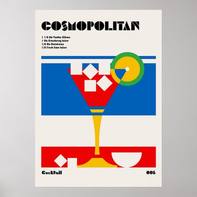 Affiche bauhaus, moderniste, minimal, géométrique, abstrai (Devant)