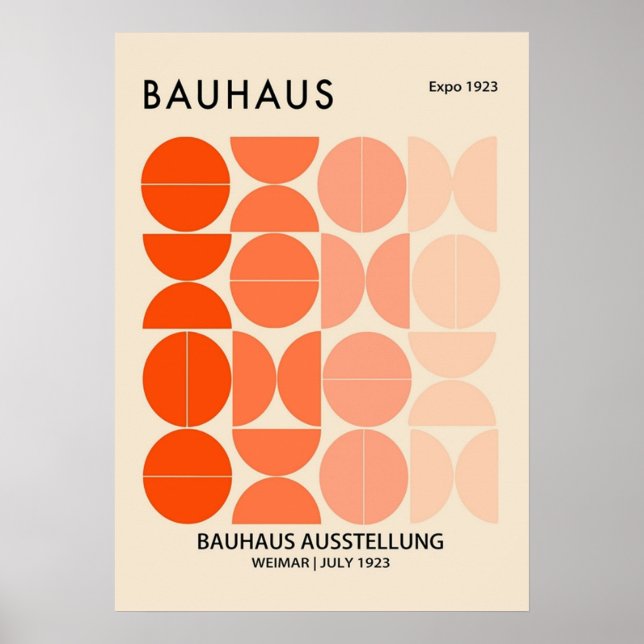Affiche bauhaus, moderniste, minimal, géométrique, abstrai (Devant)