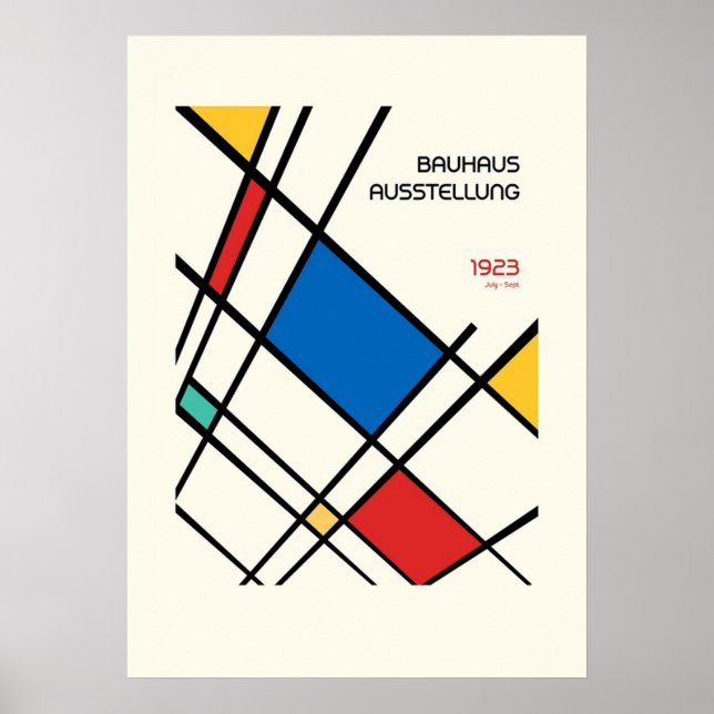 Affiche bauhaus, moderniste, minimal, géométrique, abstrai (Devant)