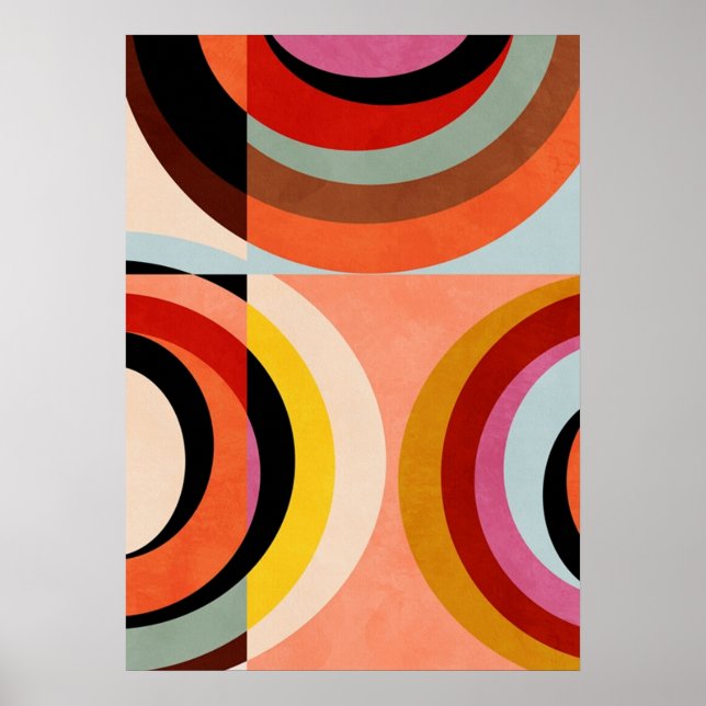 Affiche bauhaus, moderniste, minimal, géométrique, abstrai (Devant)