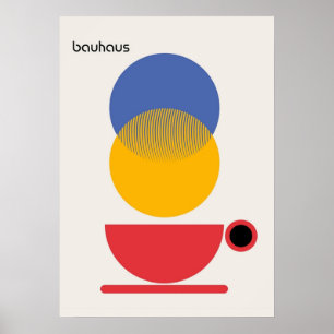 Affiche bauhaus, moderniste, minimal, géométrique, abstrai