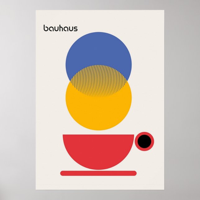Affiche bauhaus, moderniste, minimal, géométrique, abstrai (Devant)