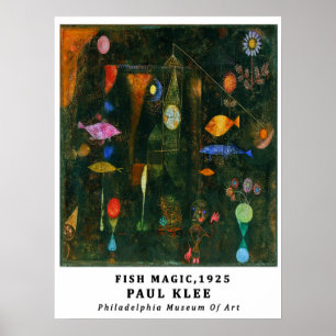 Affiche Bauhaus Paul Klee Fish Magic Museum Exposition