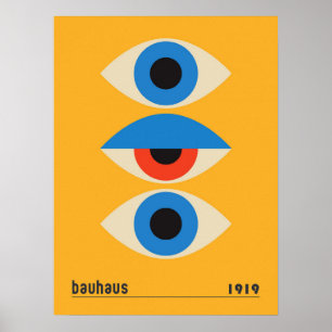 Affiche Bauhaus vintage Eyes Géométrique Art