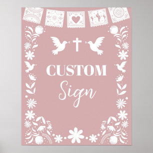Affiche BAUTIZO Rose Cielito Lindo