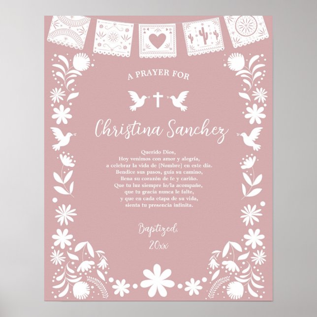 Affiche BAUTIZO Rose Cielito Lindo ( (Devant)