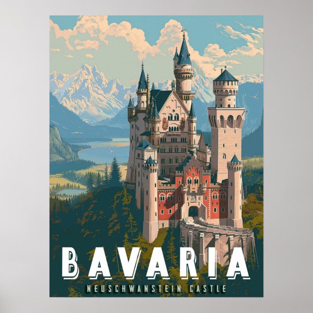 Affiche Bavière : Château de Neuschwanstein (Devant)