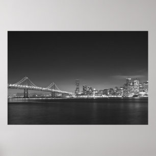 Affiche Bay Bridge San Francisco noir blanc