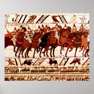 AFFICHE BAYEUX TAPESTRIE ARMÉE NORMALE, CHEVALIERS