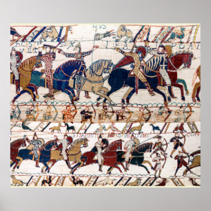 AFFICHE BAYEUX TAPESTRY 1066 NORMAN KNIGHTS AND ARCHERS