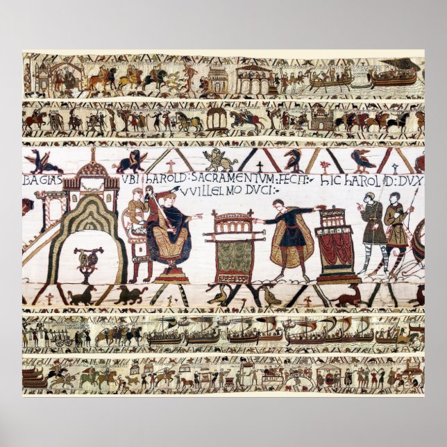 Affiche BAYEUX TAPESTRY Harold a prêté serment sur les rel (Devant)