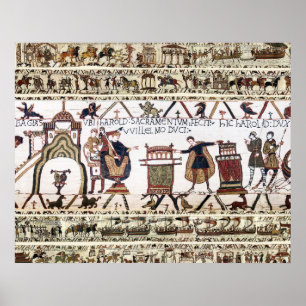 Affiche BAYEUX TAPESTRY Harold a prêté serment sur les rel