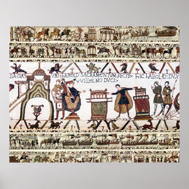 Affiche BAYEUX TAPESTRY Harold a prêté serment sur les rel (Devant)