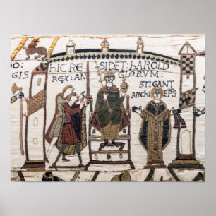 Affiche Bayeux Tapestry - King Harold Coronation