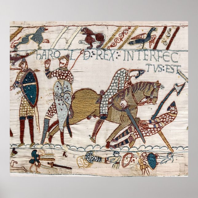 Affiche Bayeux Tapestry King Harold tué Arrow in e (Devant)