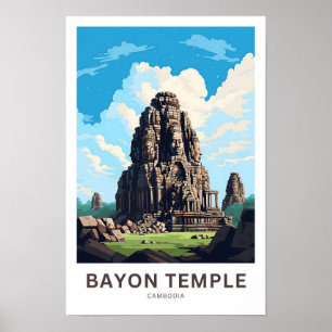 Affiche Bayon Temple Cambodge Travel Print