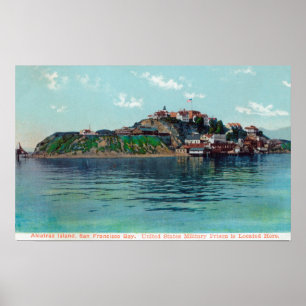 Affiche Bayview de l'île et de la prison d'Alcatraz