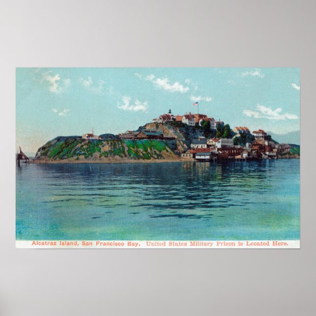 Affiche Bayview de l'île et de la prison d'Alcatraz (Devant)