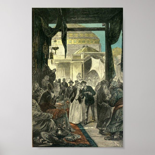 Affiche Bazar, Samarkand, Jules Verne, Claudius Bombarnac (Devant)