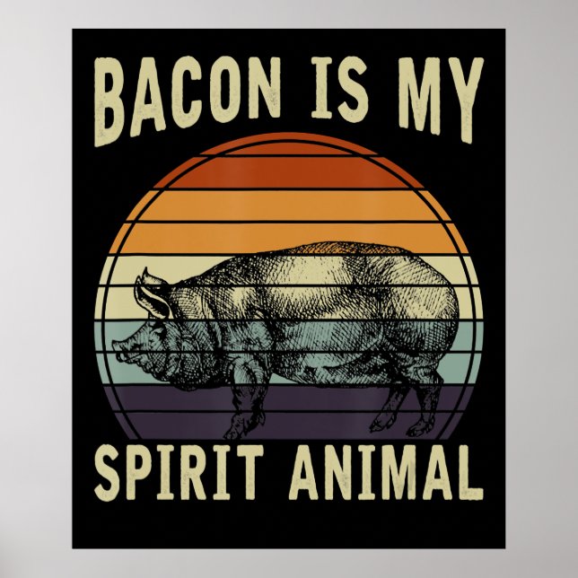 Affiche BBQ | Bacon est mon esprit animal barbecue (Devant)