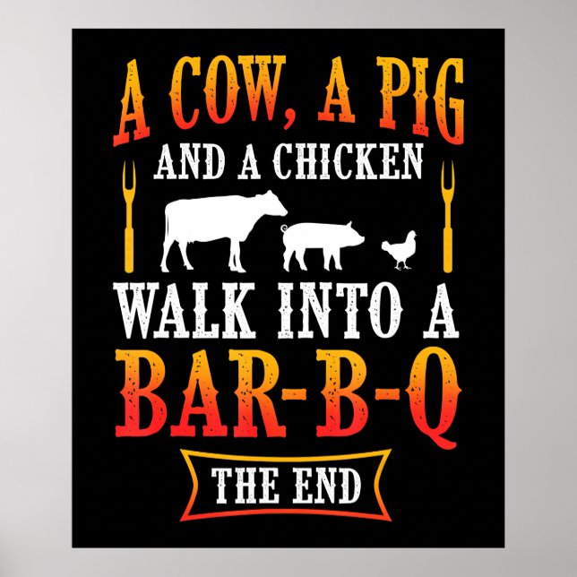 Affiche BBQ | Barbecue Bbq Joke Gift Grill Master Chef (Devant)