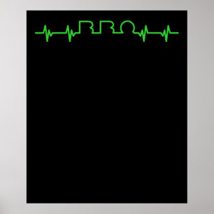Affiche BBQ   BBQ Heartbeat Funny BBBQ Est Ma Ligne De Vie