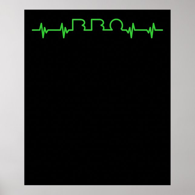 Affiche BBQ | BBQ Heartbeat Funny BBBQ Est Ma Ligne De Vie (Devant)