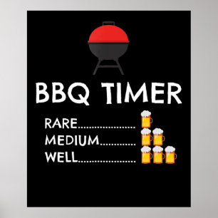 Affiche BBQ  BBQ Timer Barbecue Funny Grill Grill Cadeau