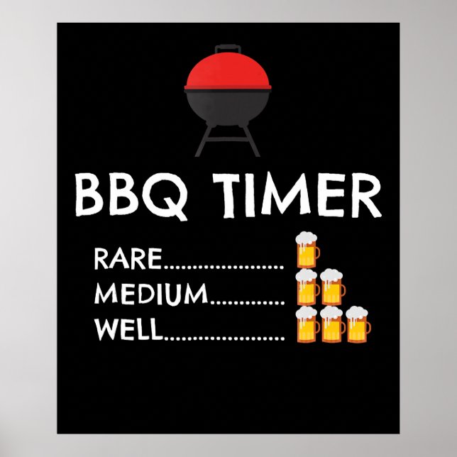 Affiche BBQ |BBQ Timer Barbecue Funny Grill Grill Cadeau (Devant)
