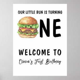 Affiche BBQ Burger Première fête d'anniversaire