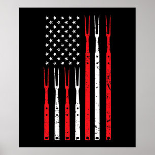 Affiche BBQ Chemise Pour Hommes Papa Cadeau Patriotique