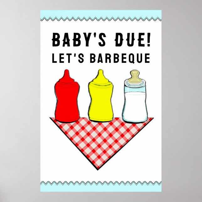 Affiche BBQ de Baby Shower d'été (Devant)