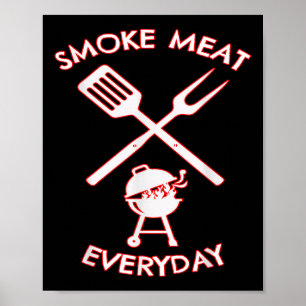 Affiche Bbq Fumer de la viande tous les jours grand papa g