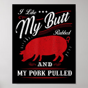 Affiche Bbq Grillant Drôle J'Aime Mon Beurre Rubbed