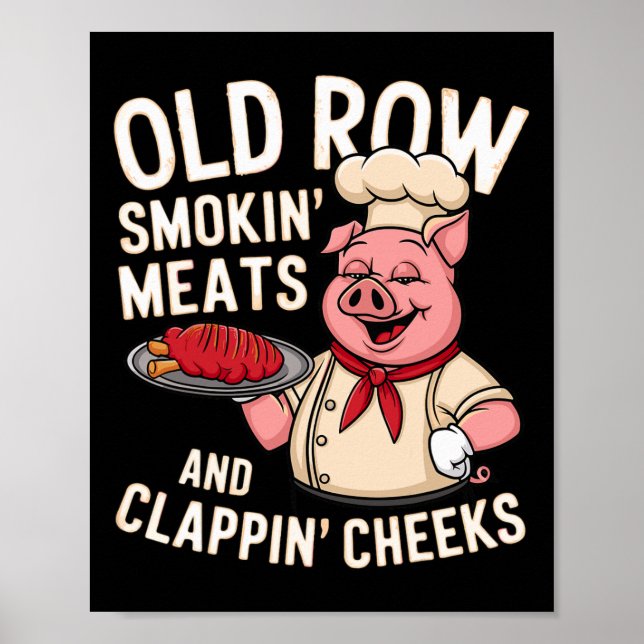 Affiche Bbq Old Row Smoking Meats And Clappin Cheeks 1  (Devant)