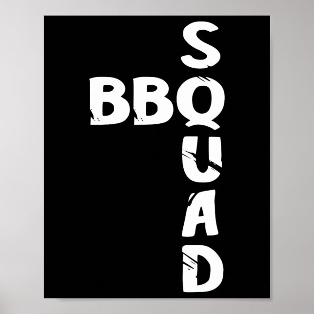 Affiche Bbq Squad Fumeur Pit Grill Master Grill Équipe Pi (Devant)