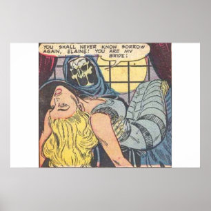 Affiche BD d'horreur vintage   Bande dessinée vintage effr