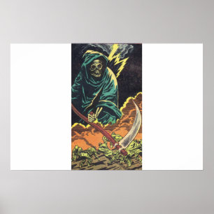 Affiche BD d'horreur vintage   Scary bandes dessinées vint