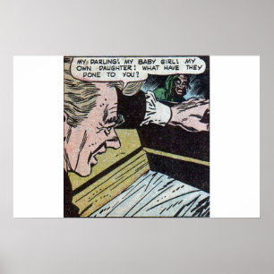 Affiche BD d'horreur vintage   Scary bandes dessinées vint