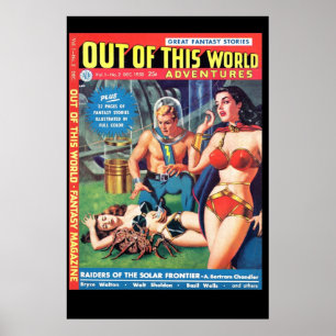 Affiche BD spatiale de science-fiction vintage