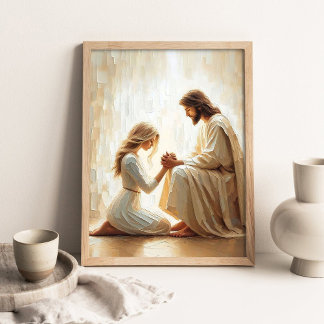 Affiche Be Forgiven, Christian Painting, Jesus and Woman 