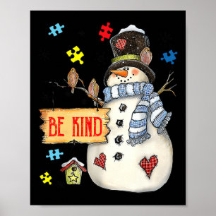 Affiche Be Genre Snowman Puzzle Sensibilisation sur l'auti