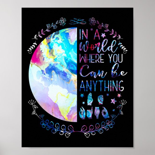 Affiche Be Kind Asl Alphabet American Sign Language Deaf A (Devant)