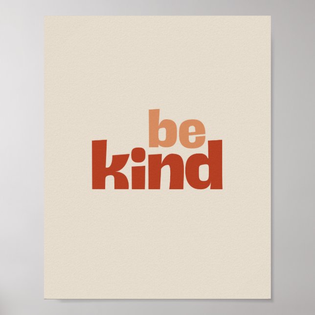 Affiche Be Kind – Boho Typography Art (Devant)