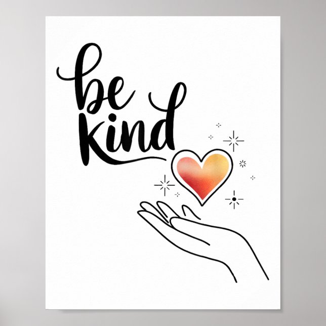 Affiche Be Kind Insrational Quote Sitive Motivational  (Devant)