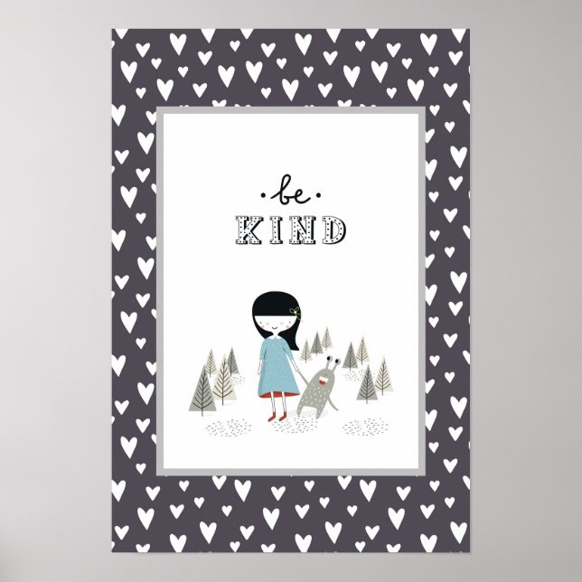 Affiche Be Kind Little Girl and Her Monster Nordic (Devant)