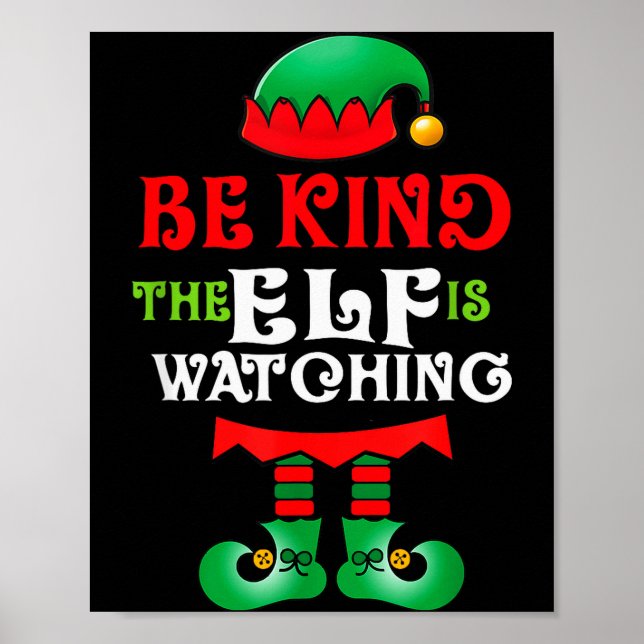 Affiche Be Kind Teacher Elf Christmas Anti Bullying Kindne (Devant)