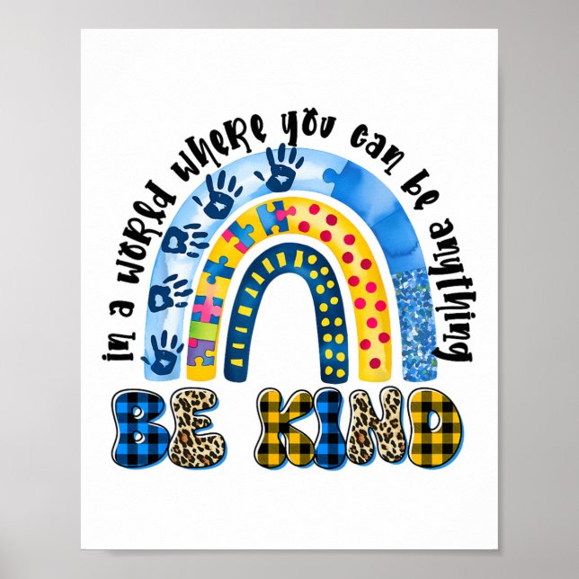 Affiche Be Kind Tie Dye Rainbow Choose Kindness Women Kids (Devant)