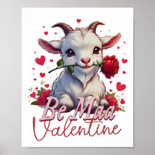 Affiche Be Maa Valentine Chèvre Coeur mignonne Chèvre Joye