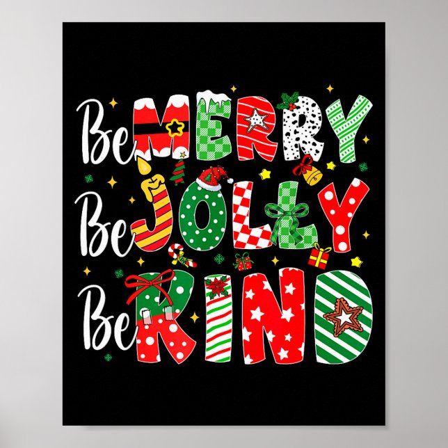 Affiche Be Merry Be Jolly Be Kind Merry Christmas Teacher  (Devant)